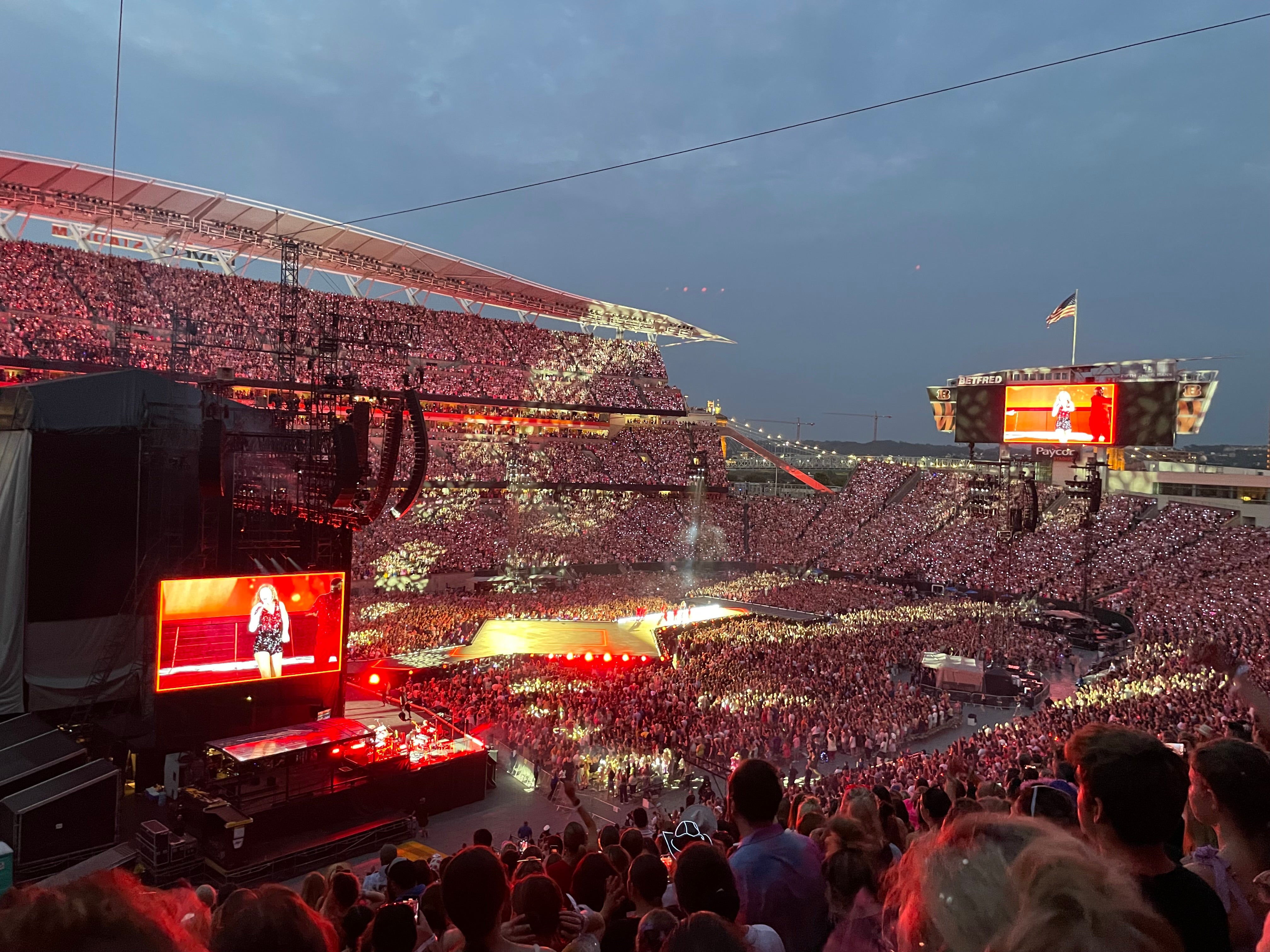 Taylor Swift concert, performing a song off Red