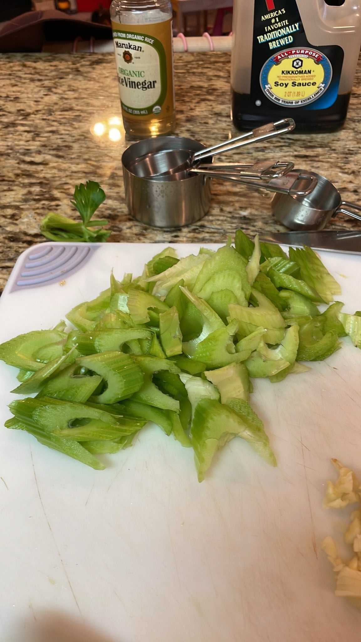 Cut celery